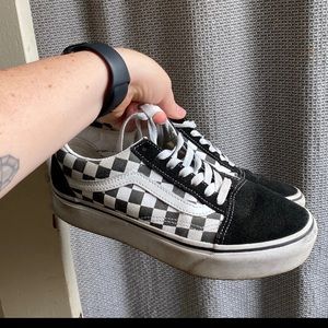 Vans old skool checkered platform